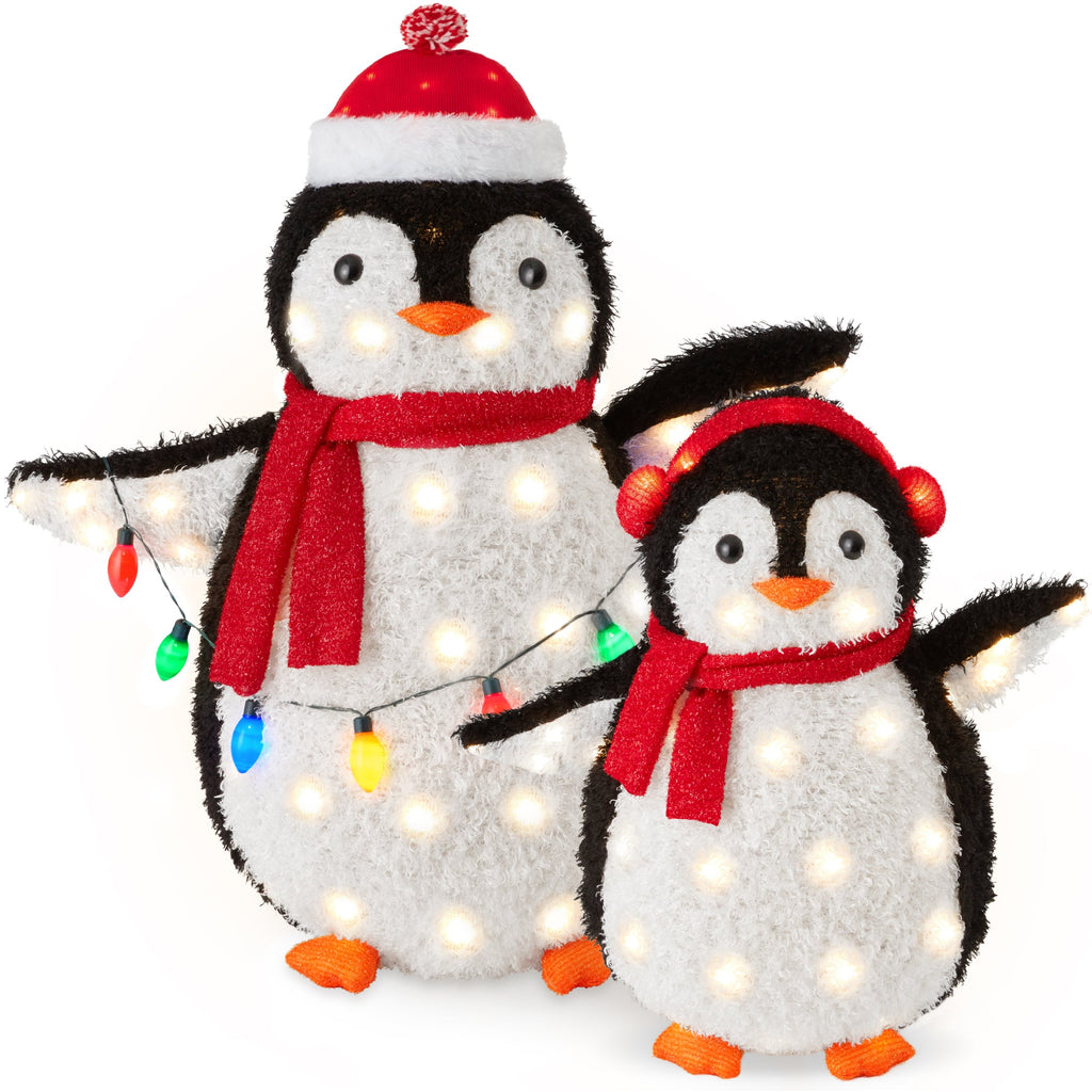 5Ft Lighted Penguin Family 210 LEDs XL Pop Up Outdoor Christmas Yard Decor with eye-catching holiday style