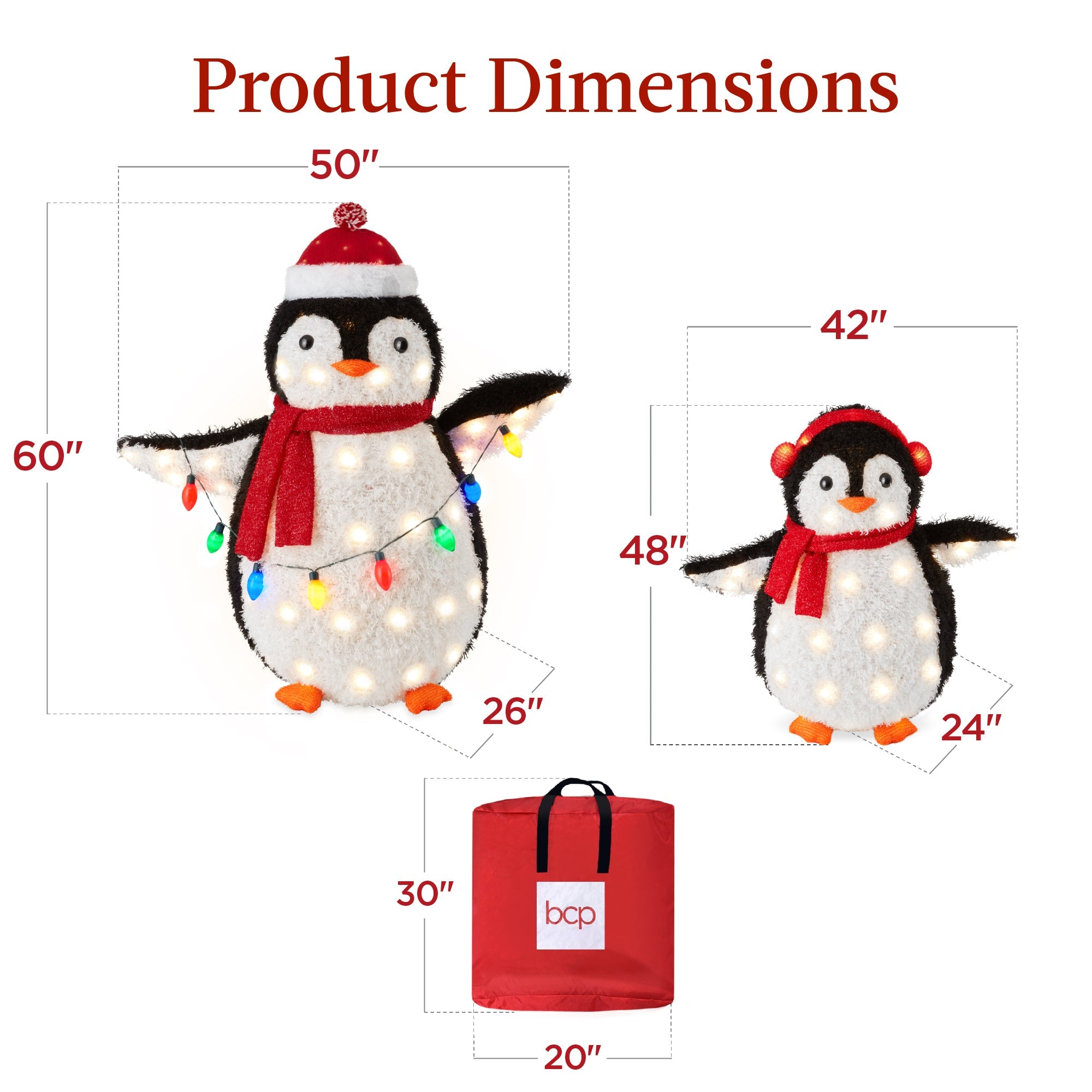 5Ft Lighted Penguin Family 210 LEDs XL Pop Up Outdoor Christmas Yard Decor with eye-catching holiday style