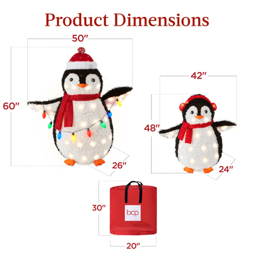 5Ft Lighted Penguin Family 210 LEDs XL Pop Up Outdoor Christmas Yard Decor with eye-catching holiday style