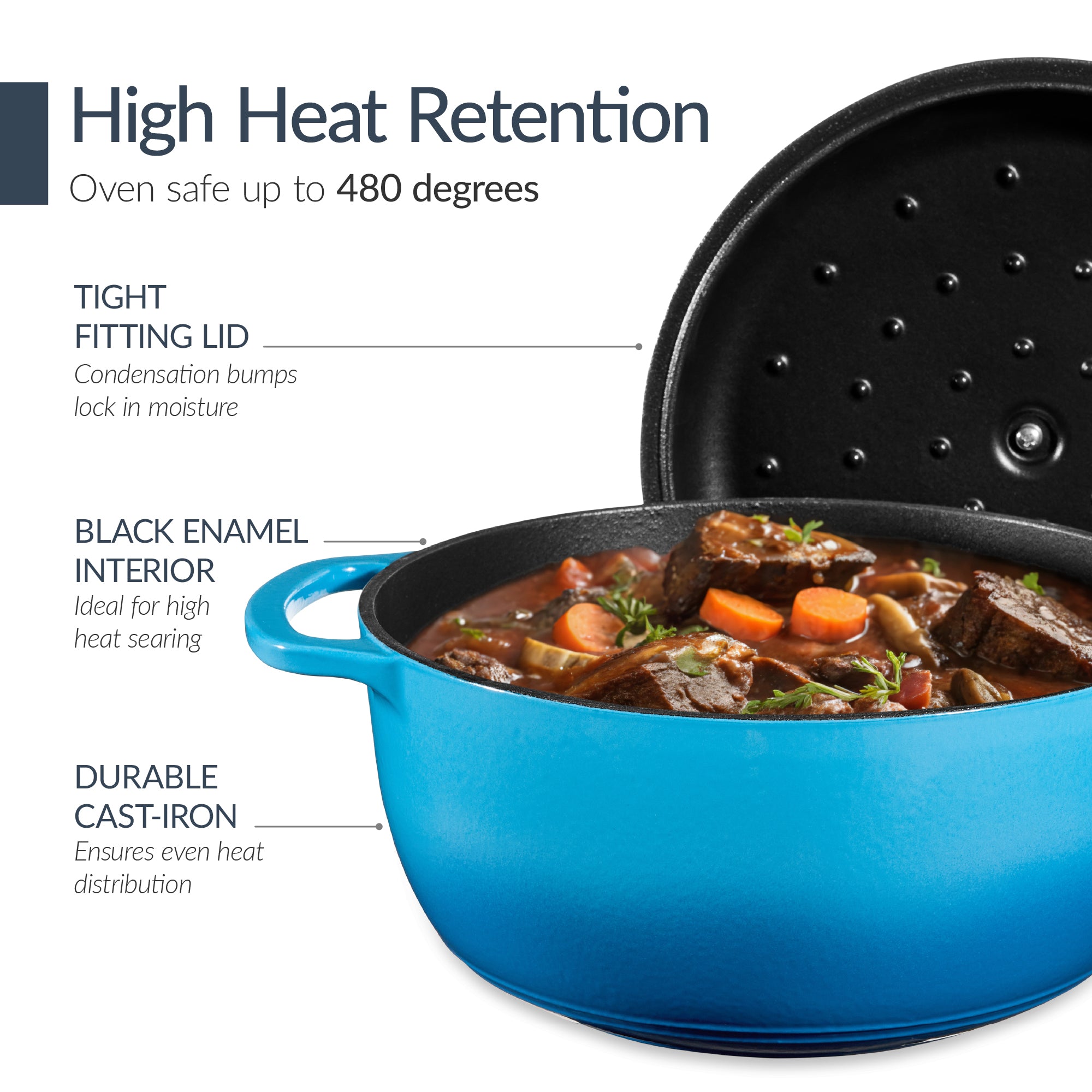 6-Piece Cast Iron Cookware Set Dutch Oven Skillet with Lid Grill Pan Press made for comfortable, organized home spaces