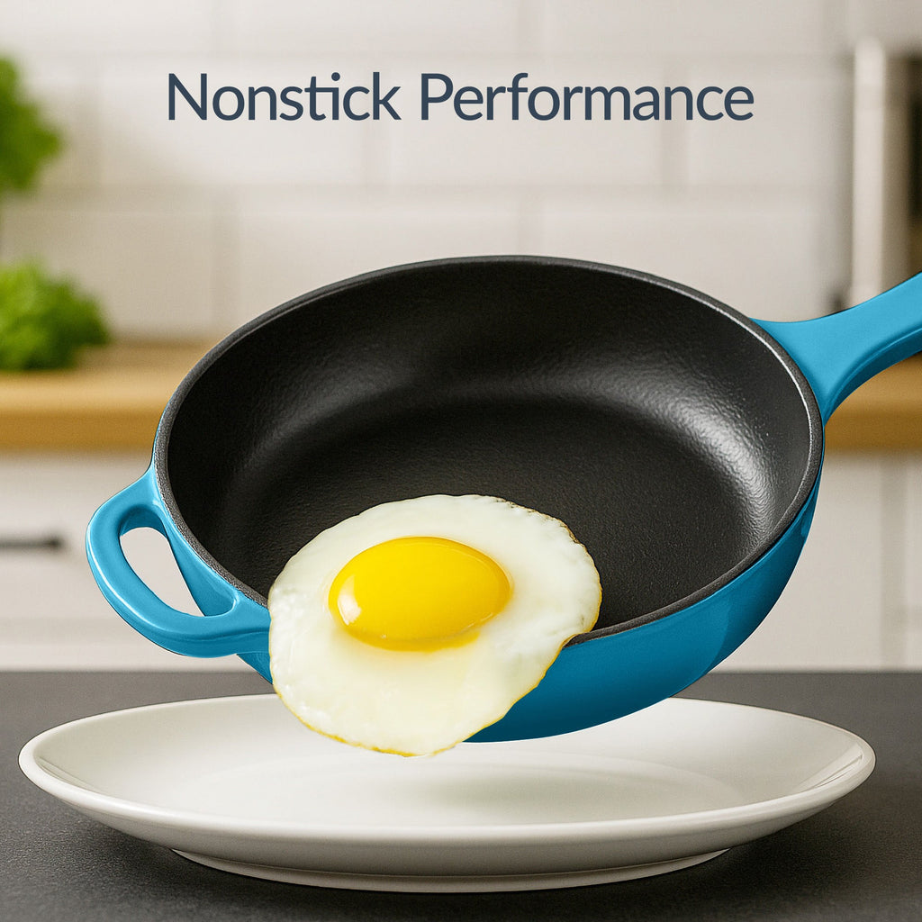 6-Piece Cast Iron Cookware Set Dutch Oven Skillet with Lid Grill Pan Press made for comfortable, organized home spaces