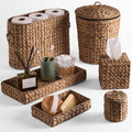 6-Piece Water Hyacinth Bathroom Set for comfortable, organized home spaces
