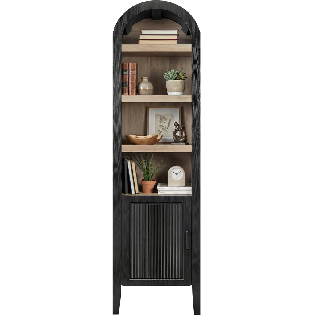72\" Tall Narrow Arched Pantry Cabinet with Door 4-Tier Storage Cabinet with practical style for home spaces