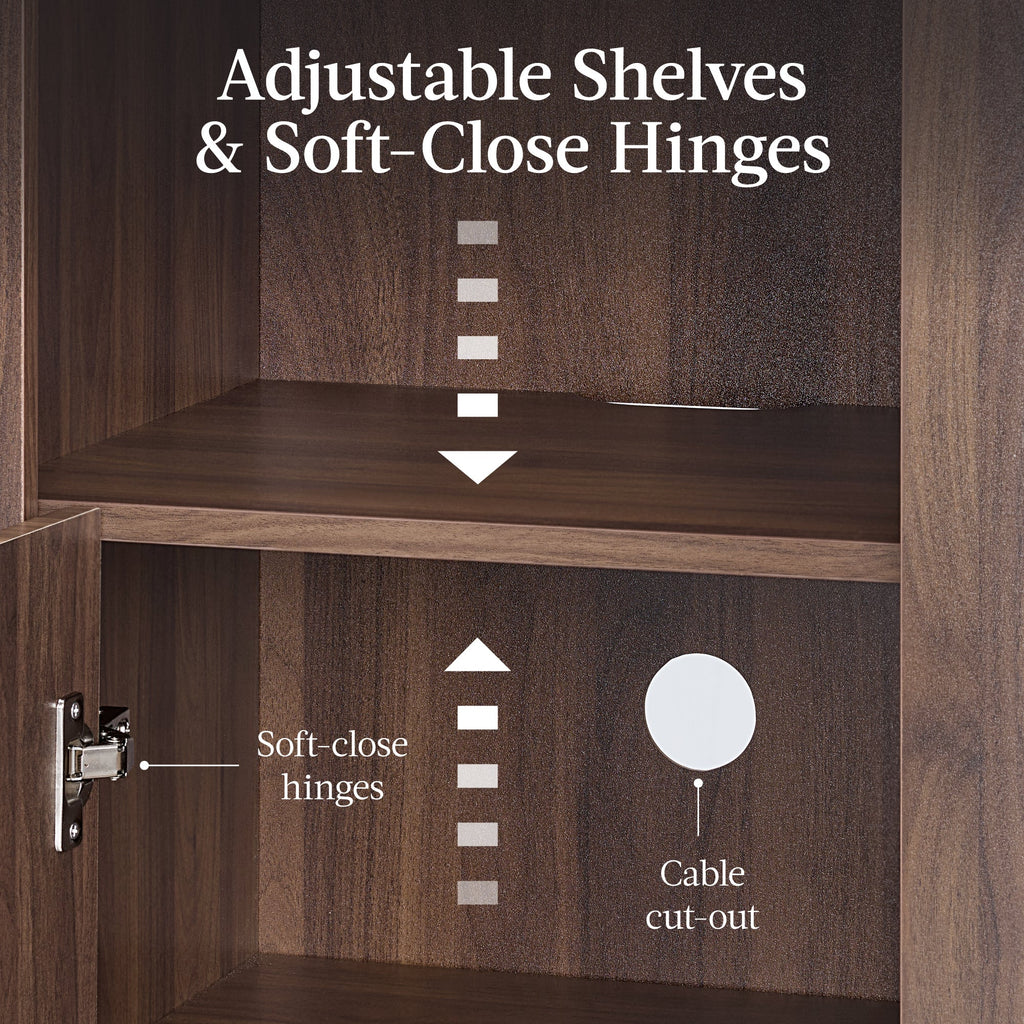 72\" Tall Narrow Arched Pantry Cabinet with Door 4-Tier Storage Cabinet with practical style for home spaces