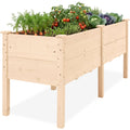 72\" x 24\" x 30\" Raised Wooden Garden Bed with 16\" Depth Elevated Wood Planter with practical outdoor-ready details