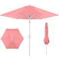 7.5ft Patio Market Umbrella with White Pole Push Button Tilt and Crank Lift with practical outdoor-ready details