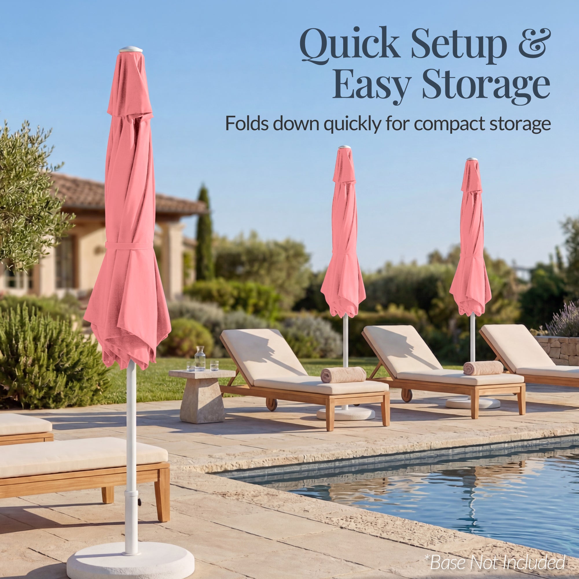 7.5ft Patio Market Umbrella with White Pole Push Button Tilt and Crank Lift with practical outdoor-ready details