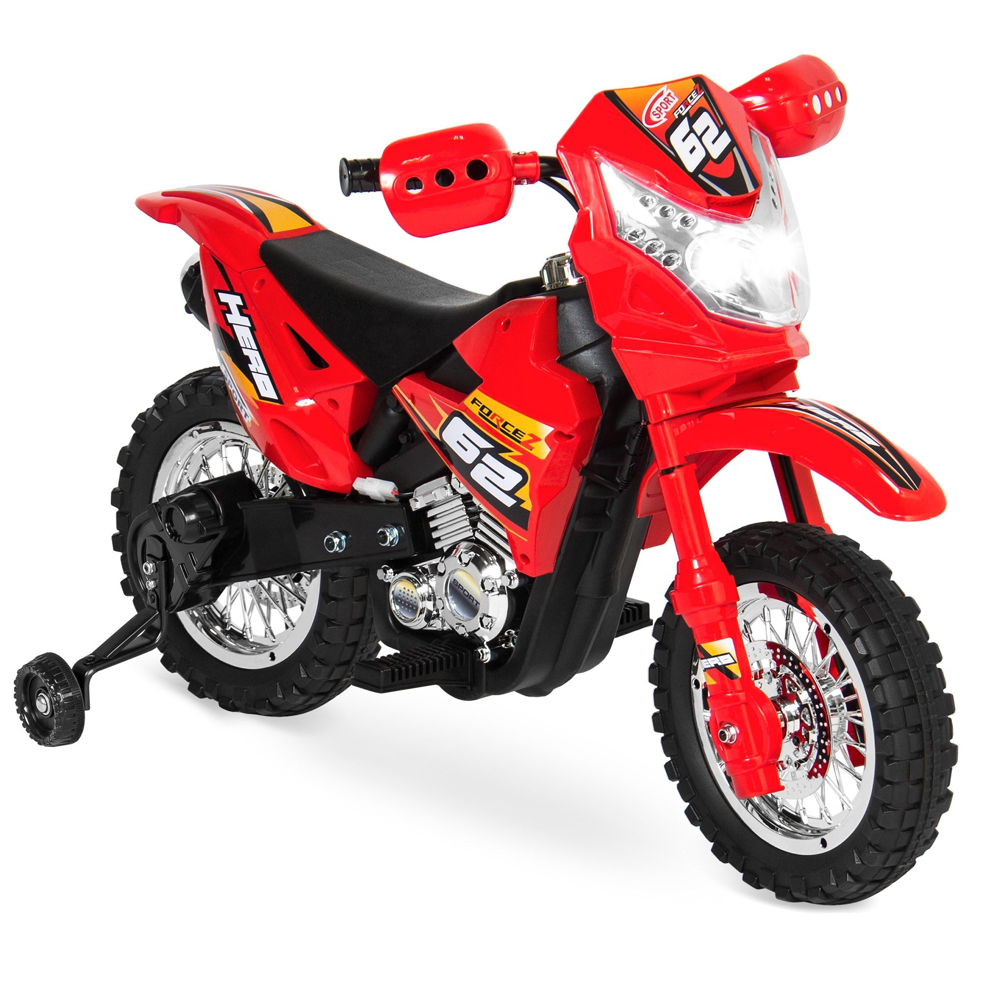 6V Kids Electric Ride-On Motorcycle Toy with Training Wheels Lights Music designed for kids' playtime and gifts
