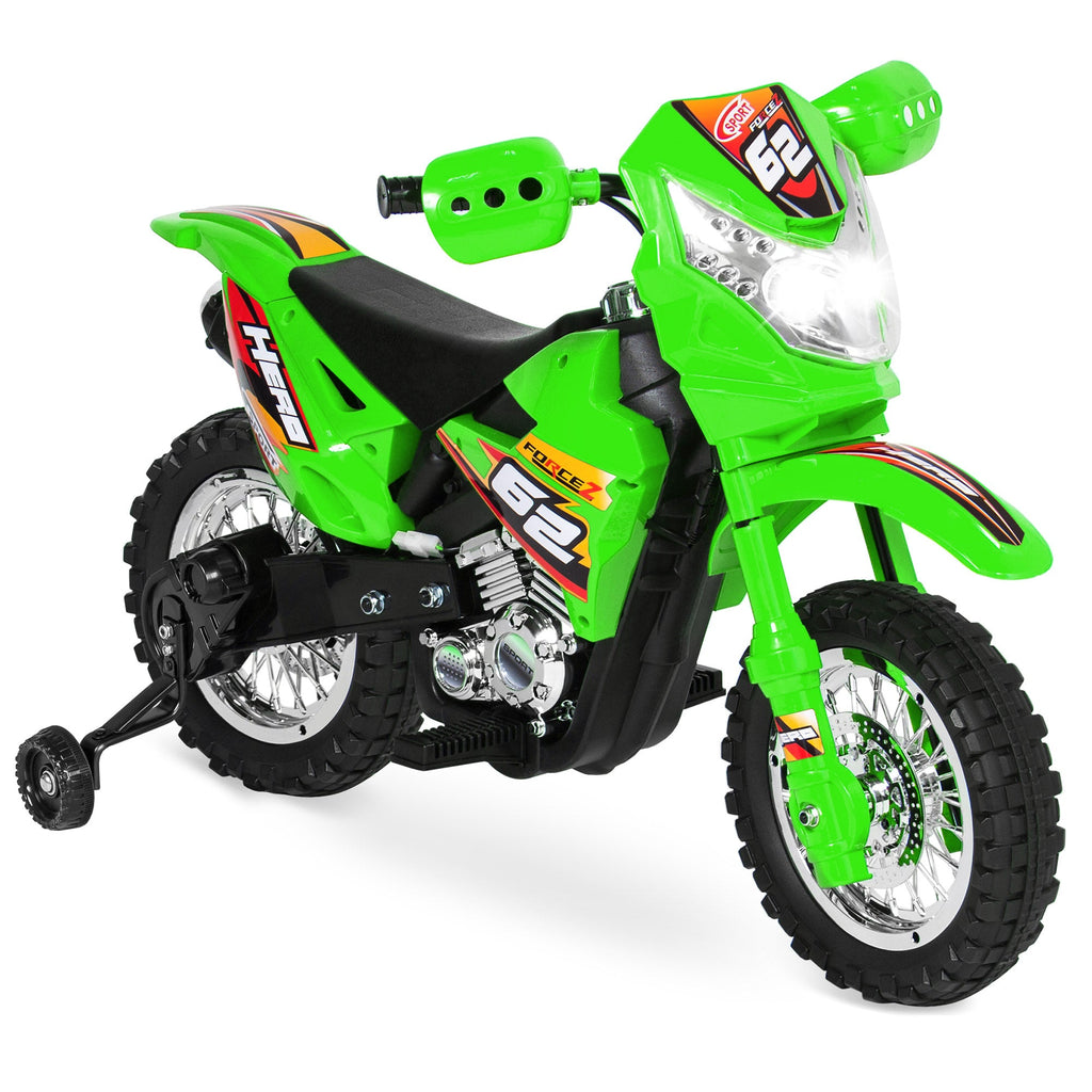 6V Kids Electric Ride-On Motorcycle Toy with Training Wheels Lights Music designed for kids' playtime and gifts
