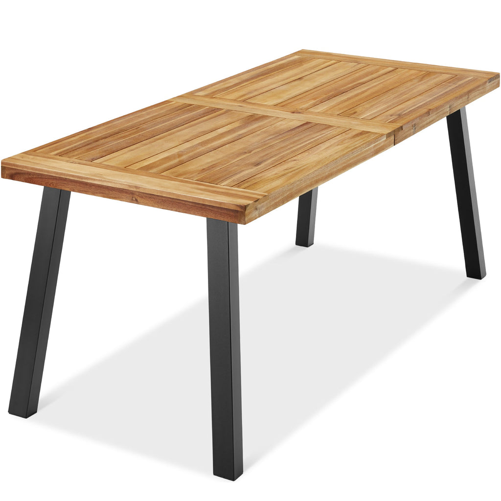 6-Person Indoor Outdoor Acacia Wood Dining Table for outdoor comfort and convenience