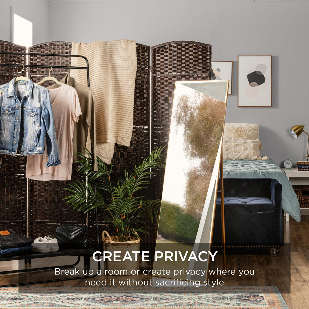 6ft Tall Room Divider 6-Panel Diamond Weave Folding Privacy Screen for home, family, and everyday needs