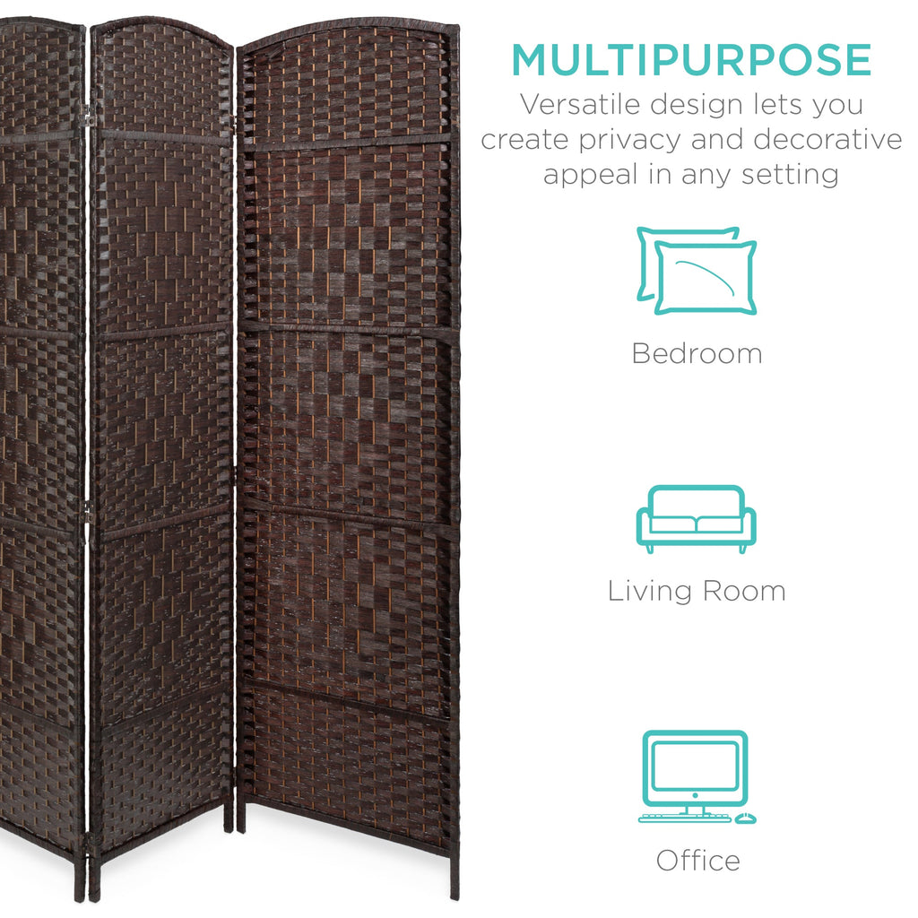 6ft Tall Room Divider 6-Panel Diamond Weave Folding Privacy Screen for home, family, and everyday needs