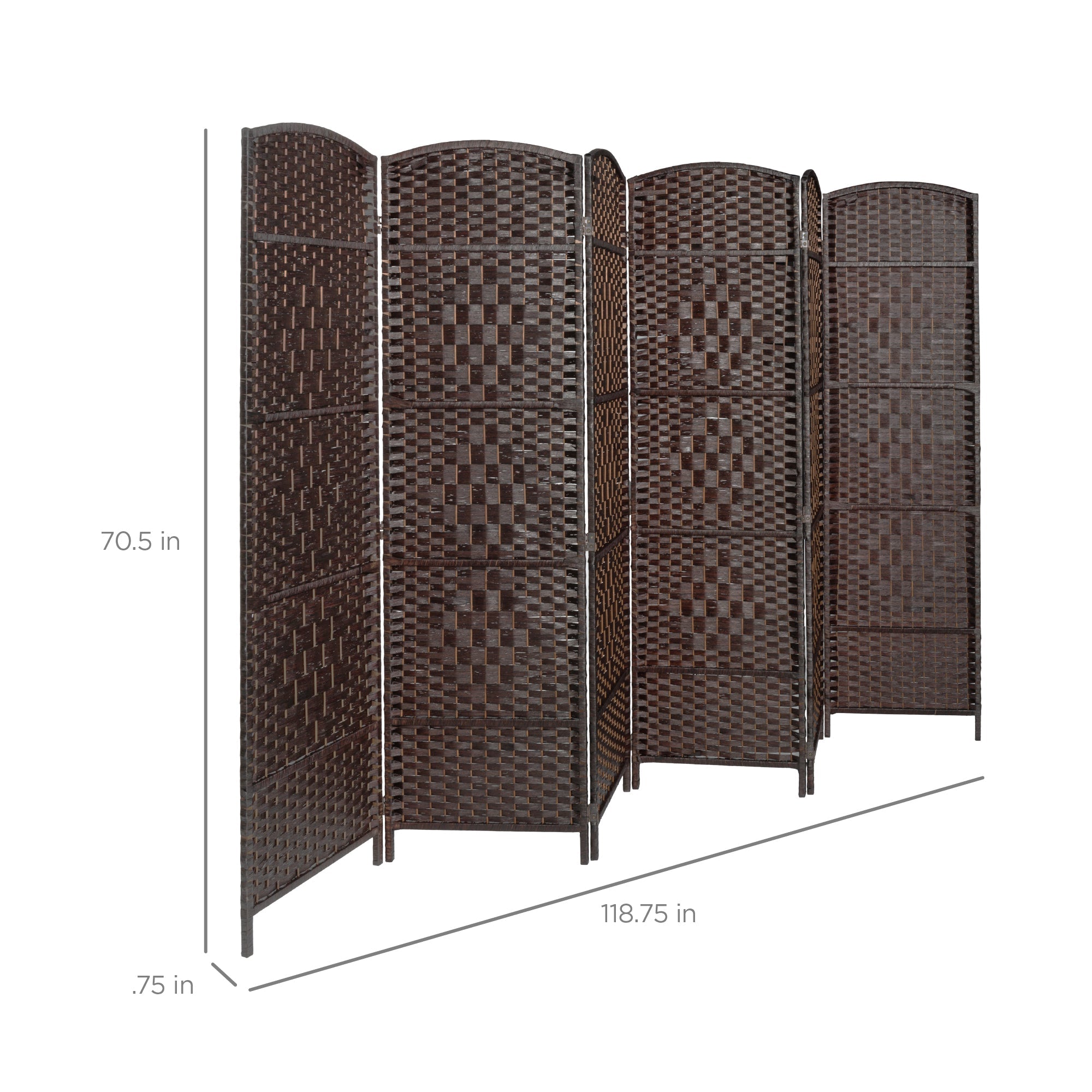 6ft Tall Room Divider 6-Panel Diamond Weave Folding Privacy Screen for home, family, and everyday needs