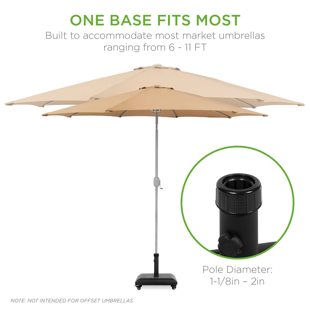 81lb. Heavy Duty Concrete Umbrella Base Stand with Wheels for outdoor comfort and convenience