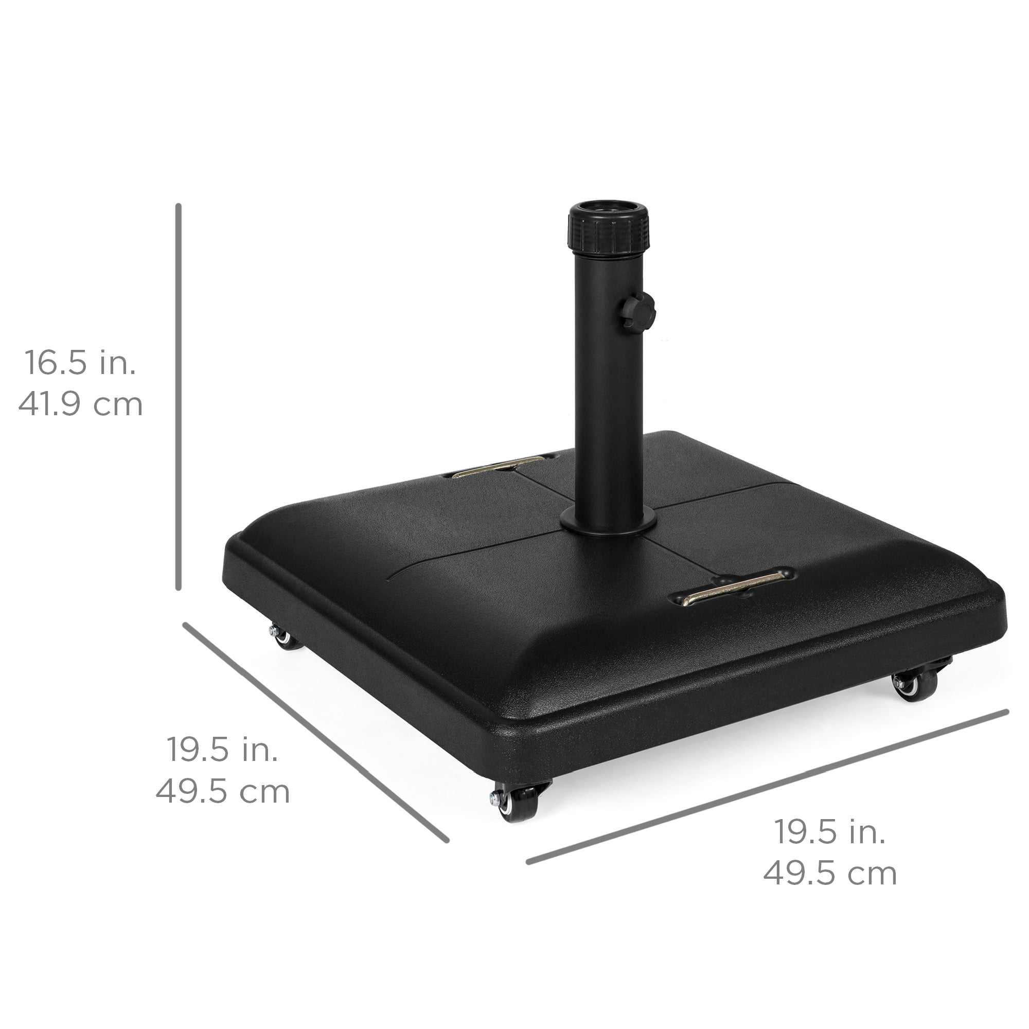 81lb. Heavy Duty Concrete Umbrella Base Stand with Wheels for outdoor comfort and convenience