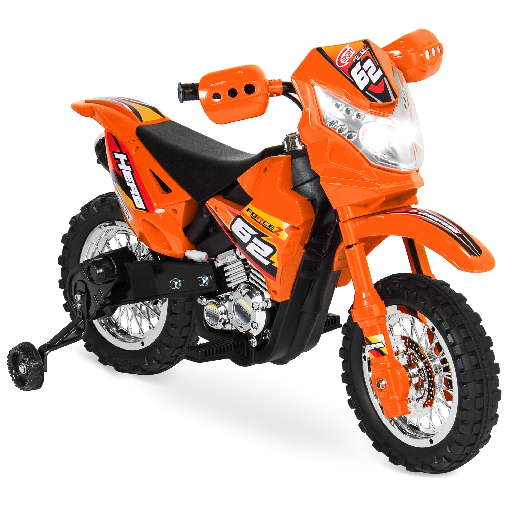 6V Kids Electric Ride-On Motorcycle Toy with Training Wheels Lights Music designed for kids' playtime and gifts