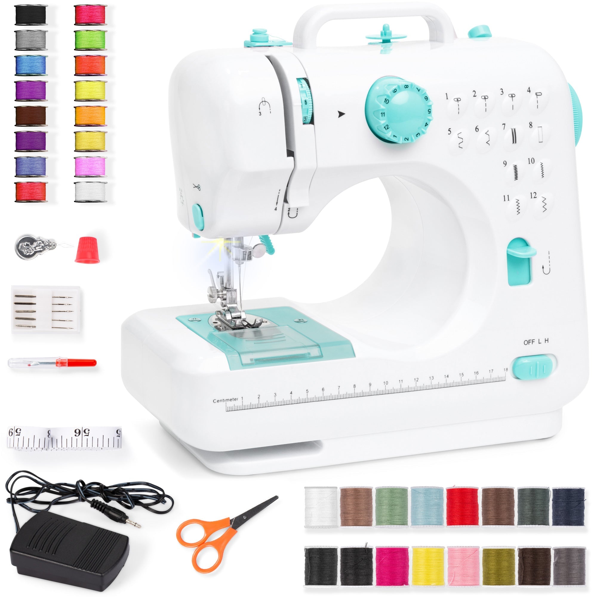 6V Portable Foot Pedal Sewing Machine with 12 Stitch Patterns designed for everyday comfort and storage