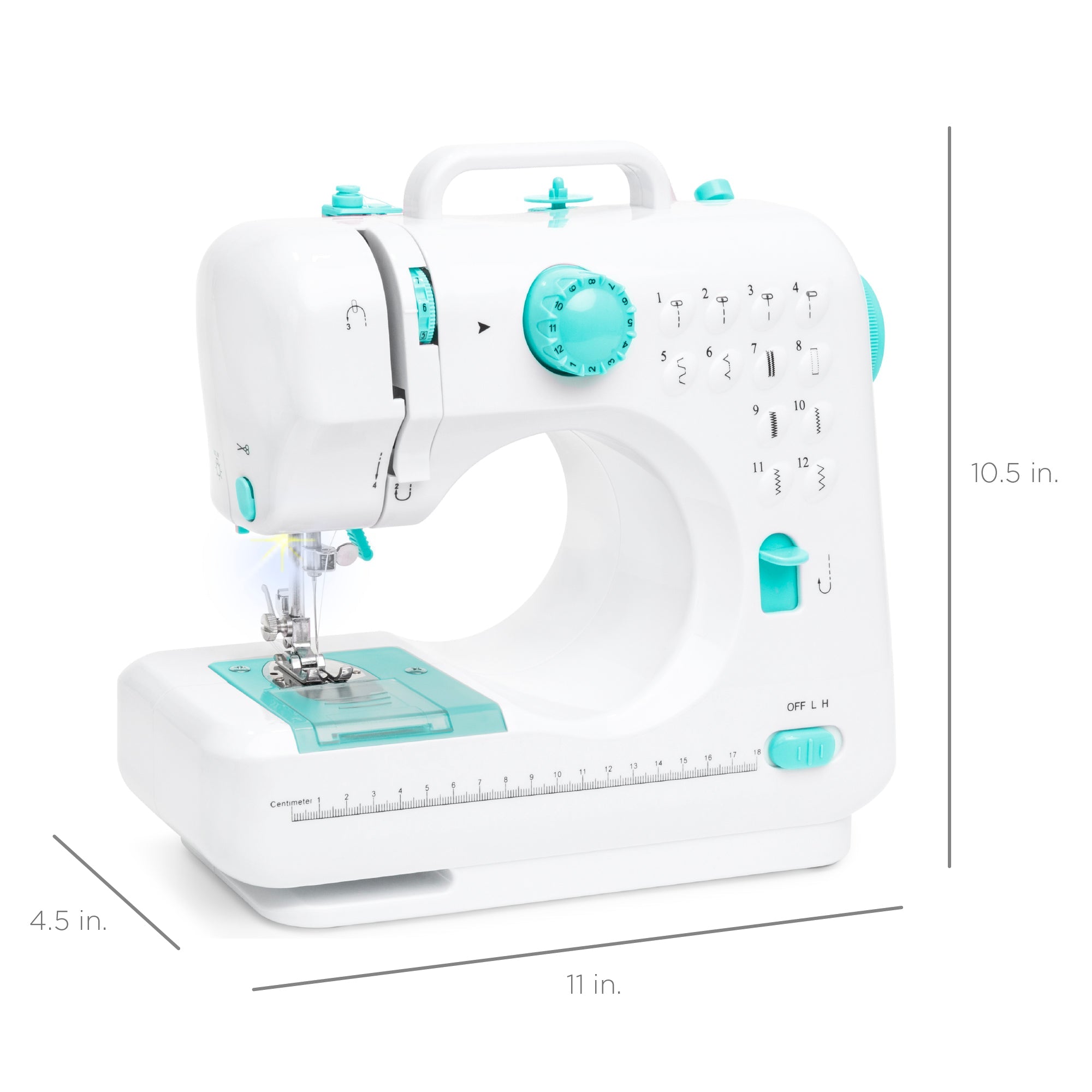 6V Portable Foot Pedal Sewing Machine with 12 Stitch Patterns designed for everyday comfort and storage