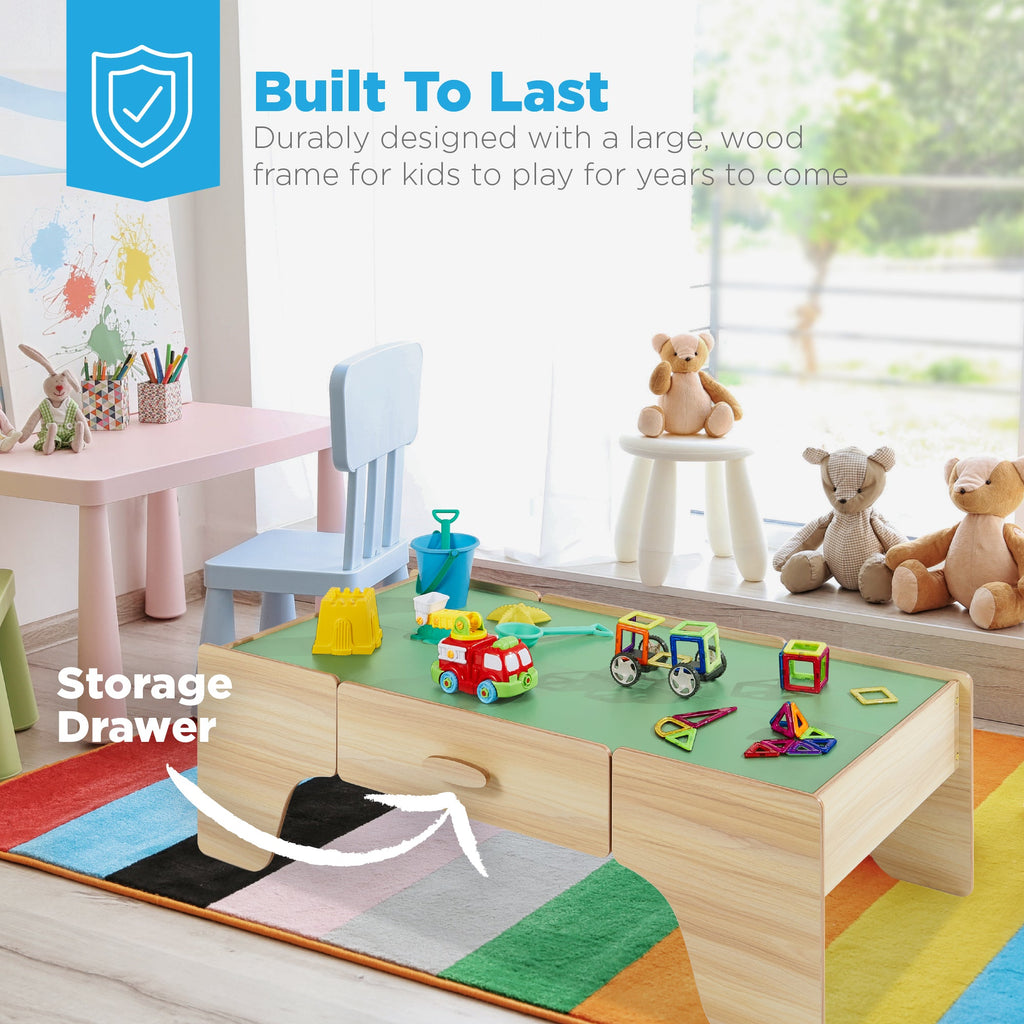 70-Piece Train Table Large Multipurpose Playset with Reversible Table Top with practical style for home spaces