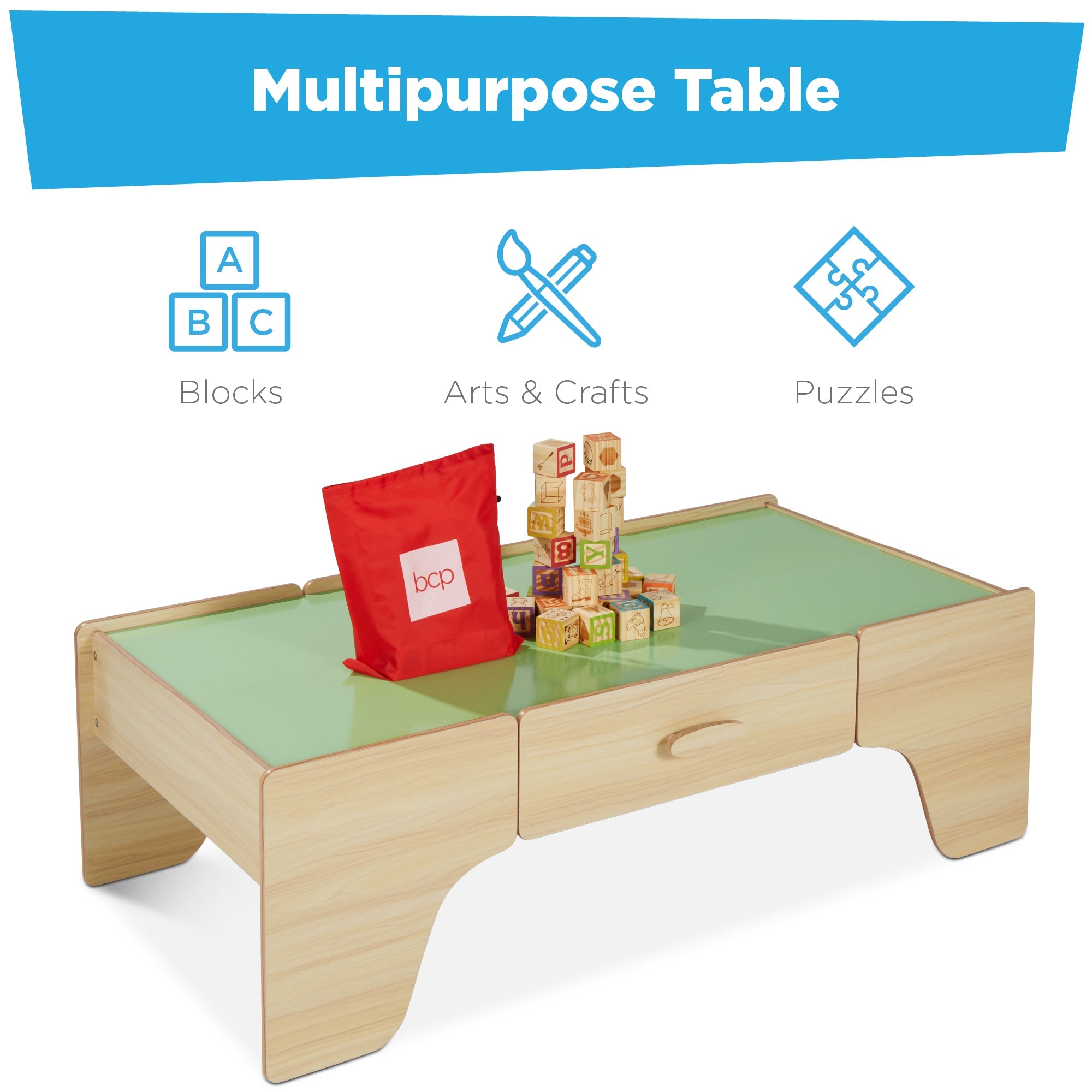 70-Piece Train Table Large Multipurpose Playset with Reversible Table Top with practical style for home spaces