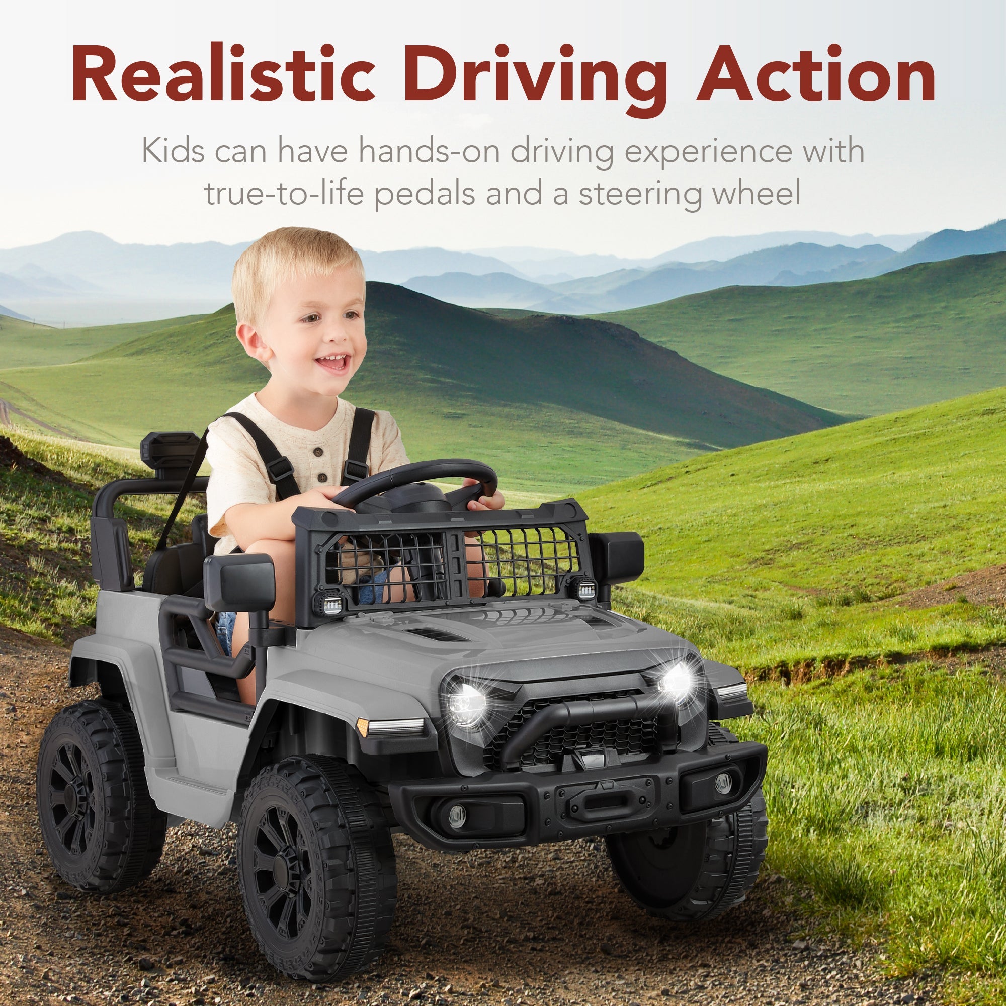 6V Kids Ride-On Truck Car with Parent Remote Control 4-Wheel Suspension designed for kids' playtime and gifts
