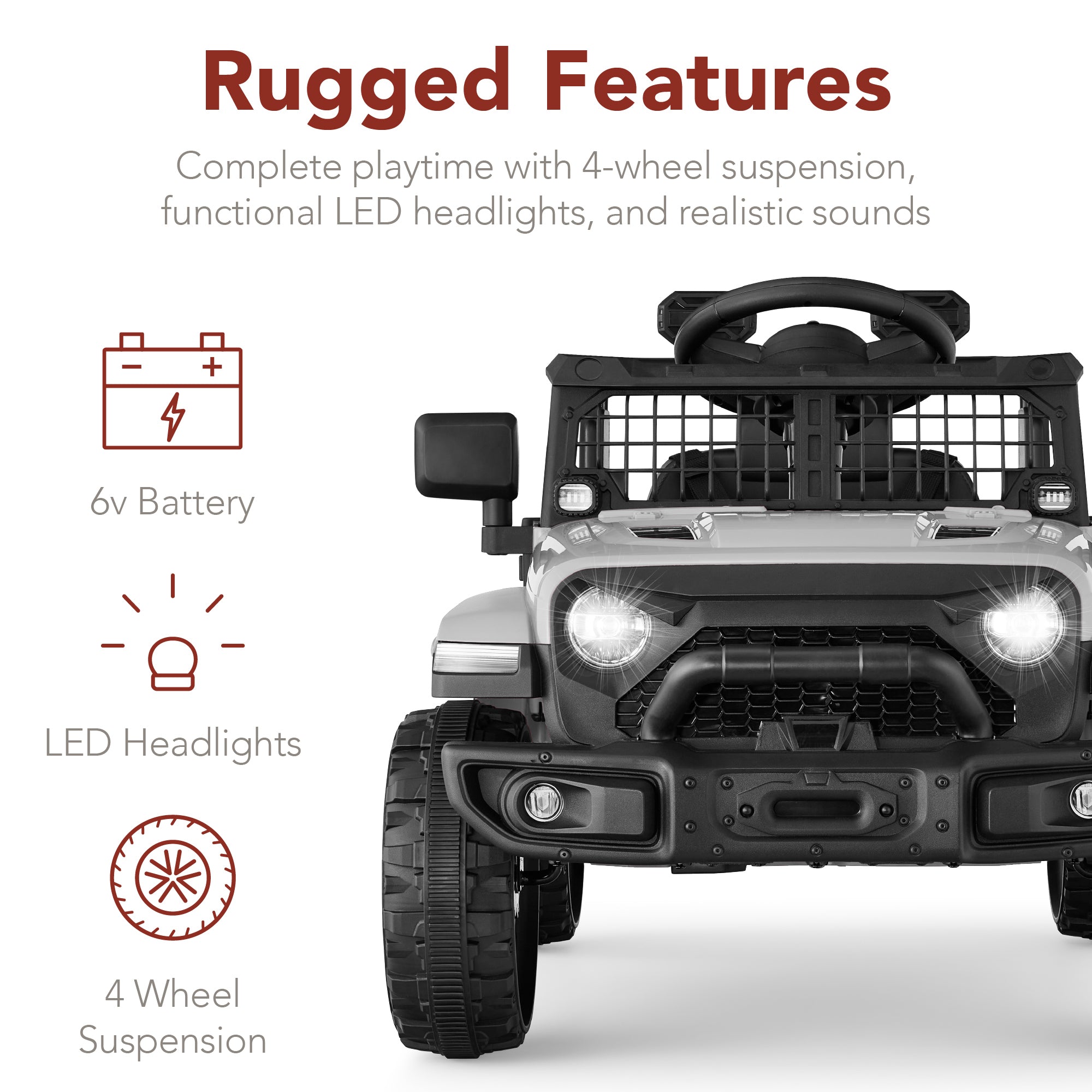 6V Kids Ride-On Truck Car with Parent Remote Control 4-Wheel Suspension designed for kids' playtime and gifts