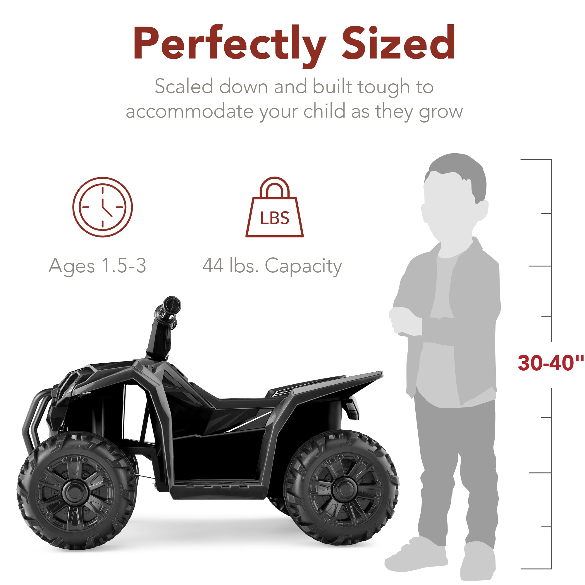 6V Kids Ride-On 4-Wheeler Quad ATV Car with 1.8mph Max Speed Treaded Tires for active play and family fun