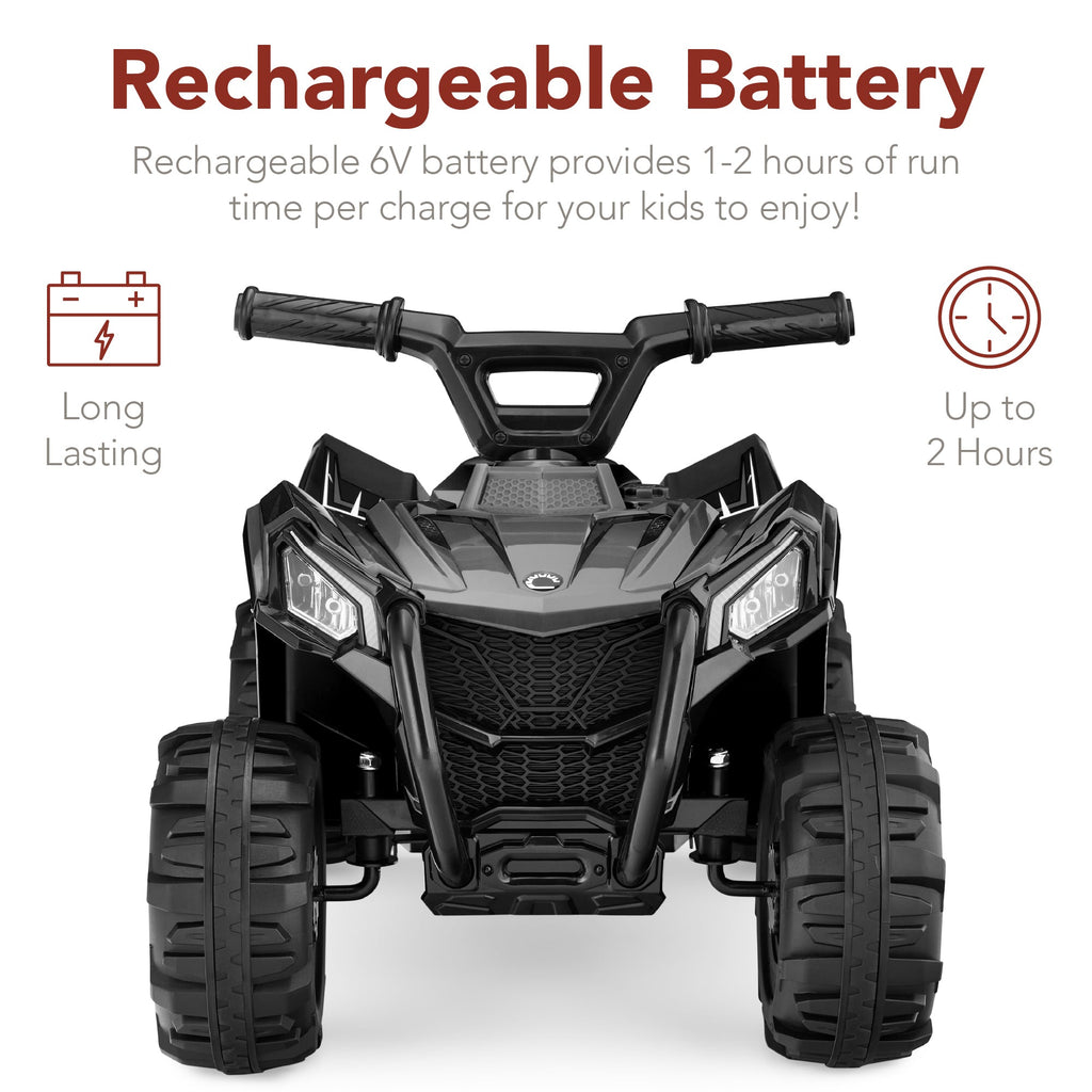 6V Kids Ride-On 4-Wheeler Quad ATV Car with 1.8mph Max Speed Treaded Tires for active play and family fun