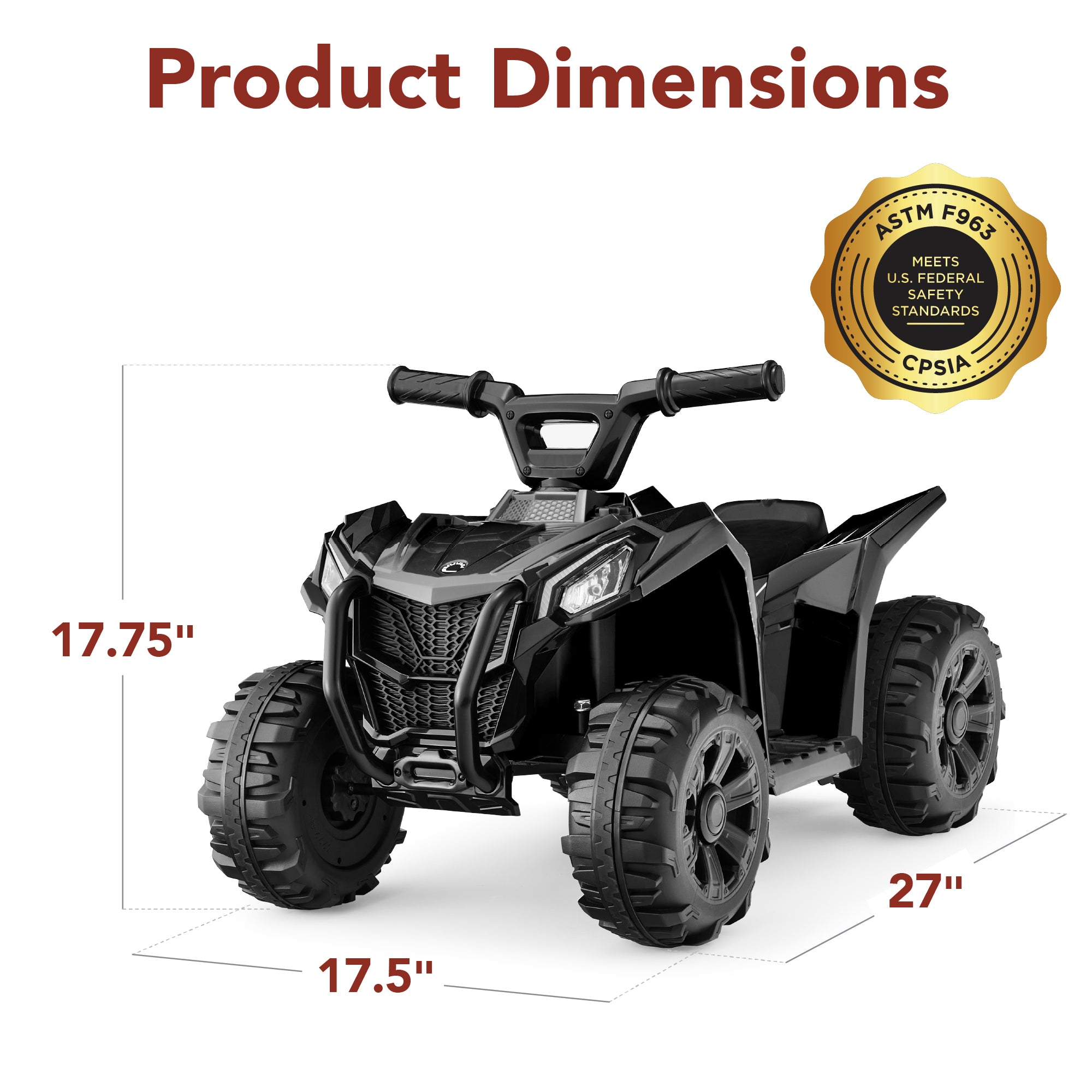 6V Kids Ride-On 4-Wheeler Quad ATV Car with 1.8mph Max Speed Treaded Tires for active play and family fun