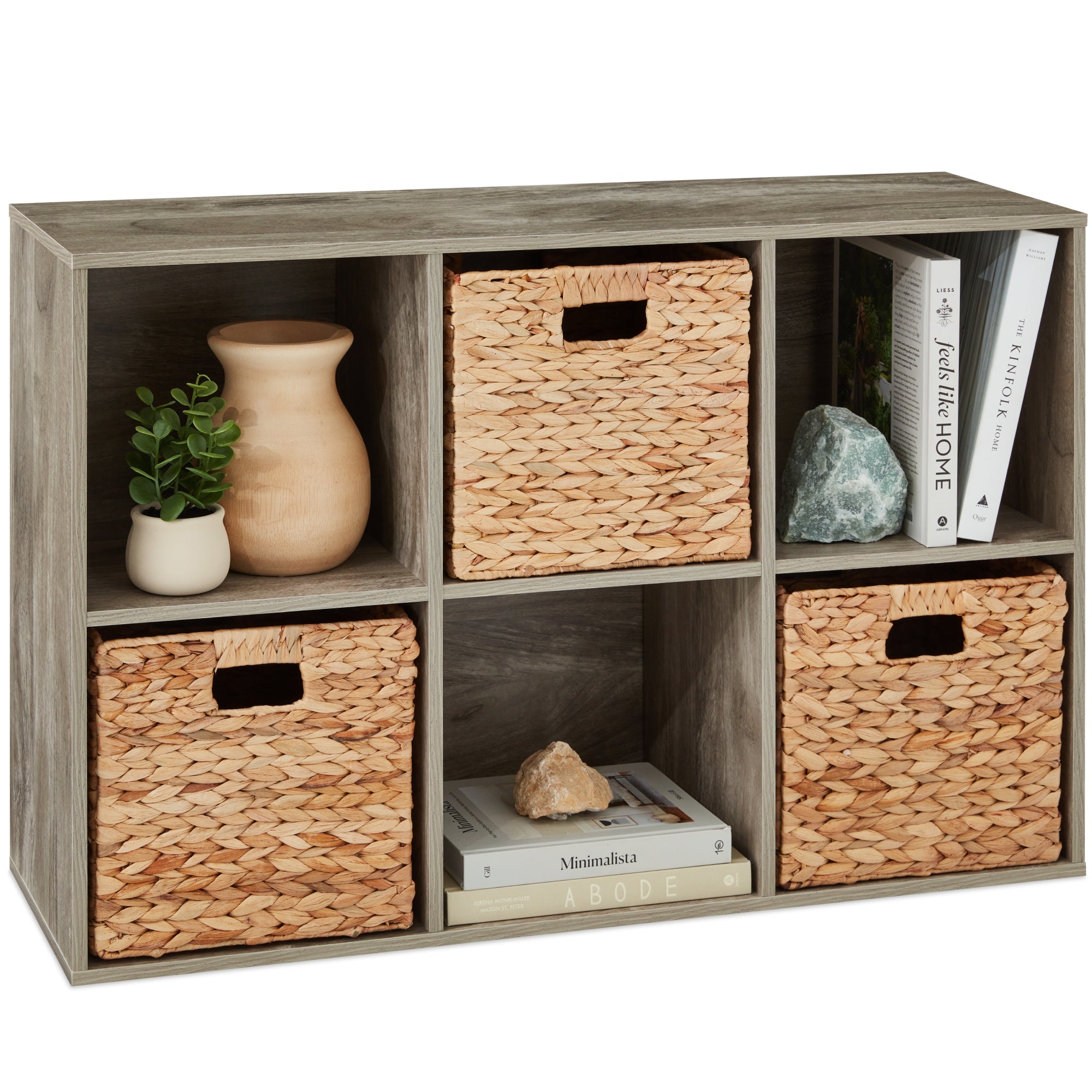 6-Cube Bookshelf 11in Storage Display with Removable Panels Customizable for simple setup and everyday use
