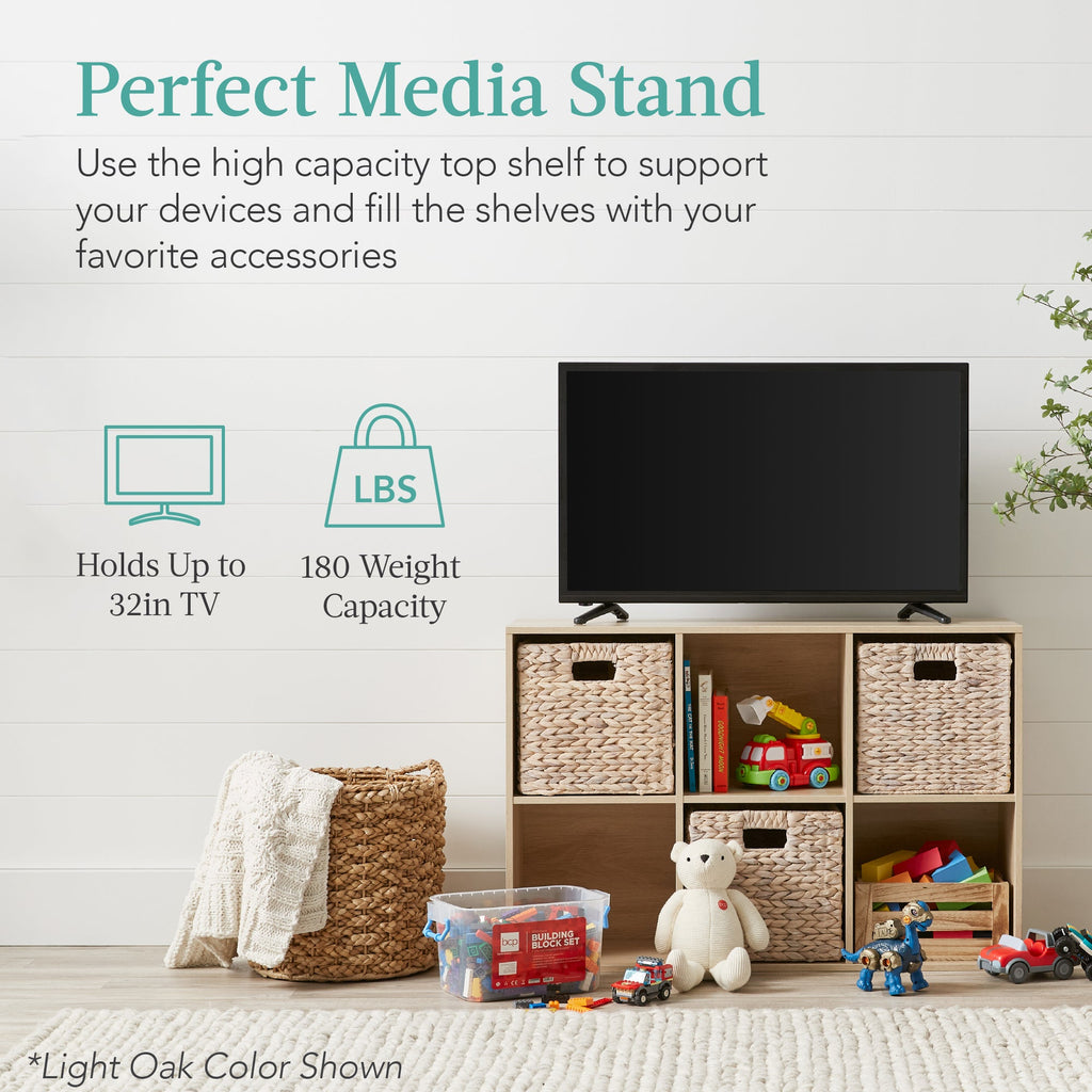 6-Cube Bookshelf 11in Storage Display with Removable Panels Customizable for simple setup and everyday use