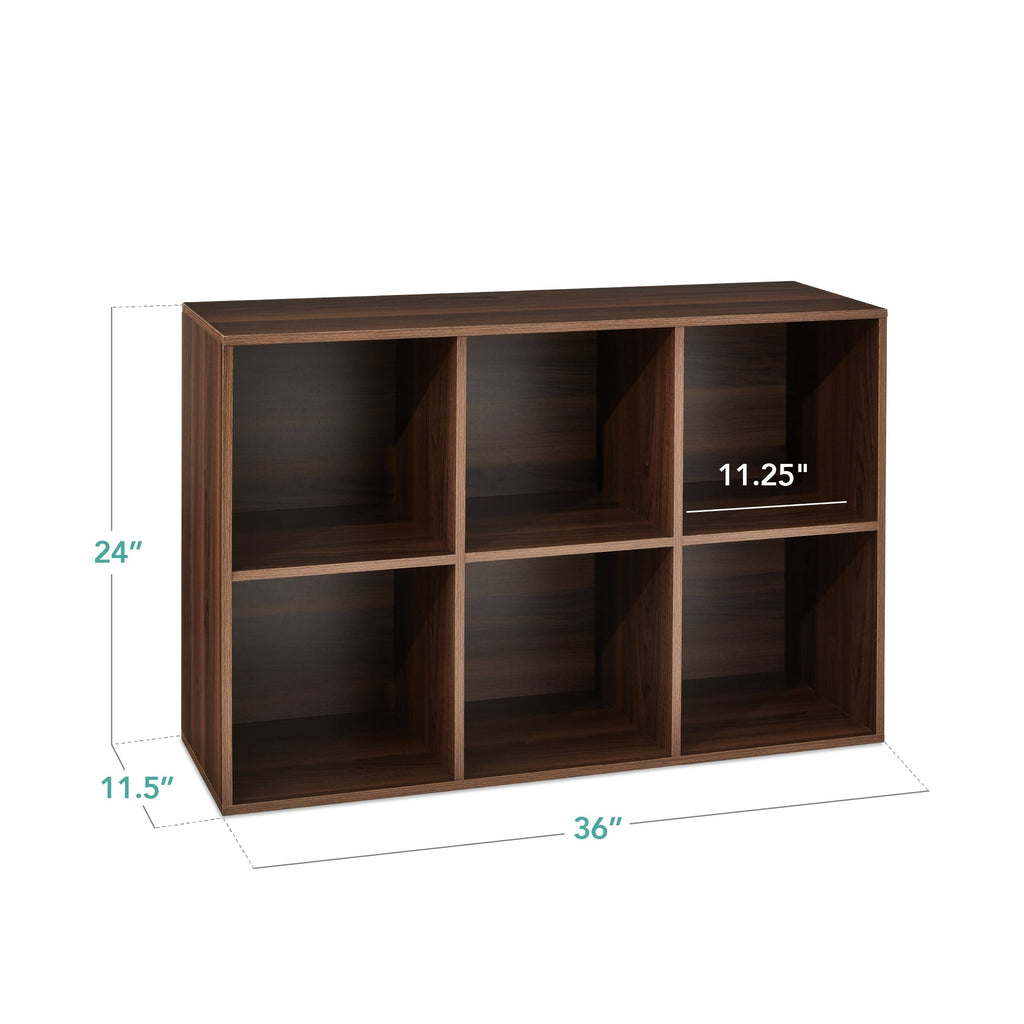 6-Cube Bookshelf 11in Storage Display with Removable Panels Customizable for simple setup and everyday use