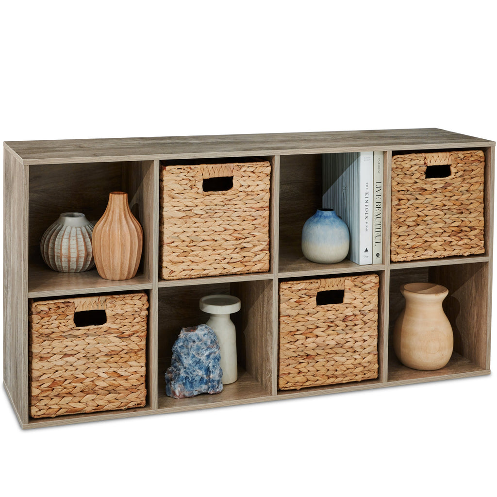 8-Cube Bookshelf 11in Storage Display with Removable Panels Customizable with reliable function and style