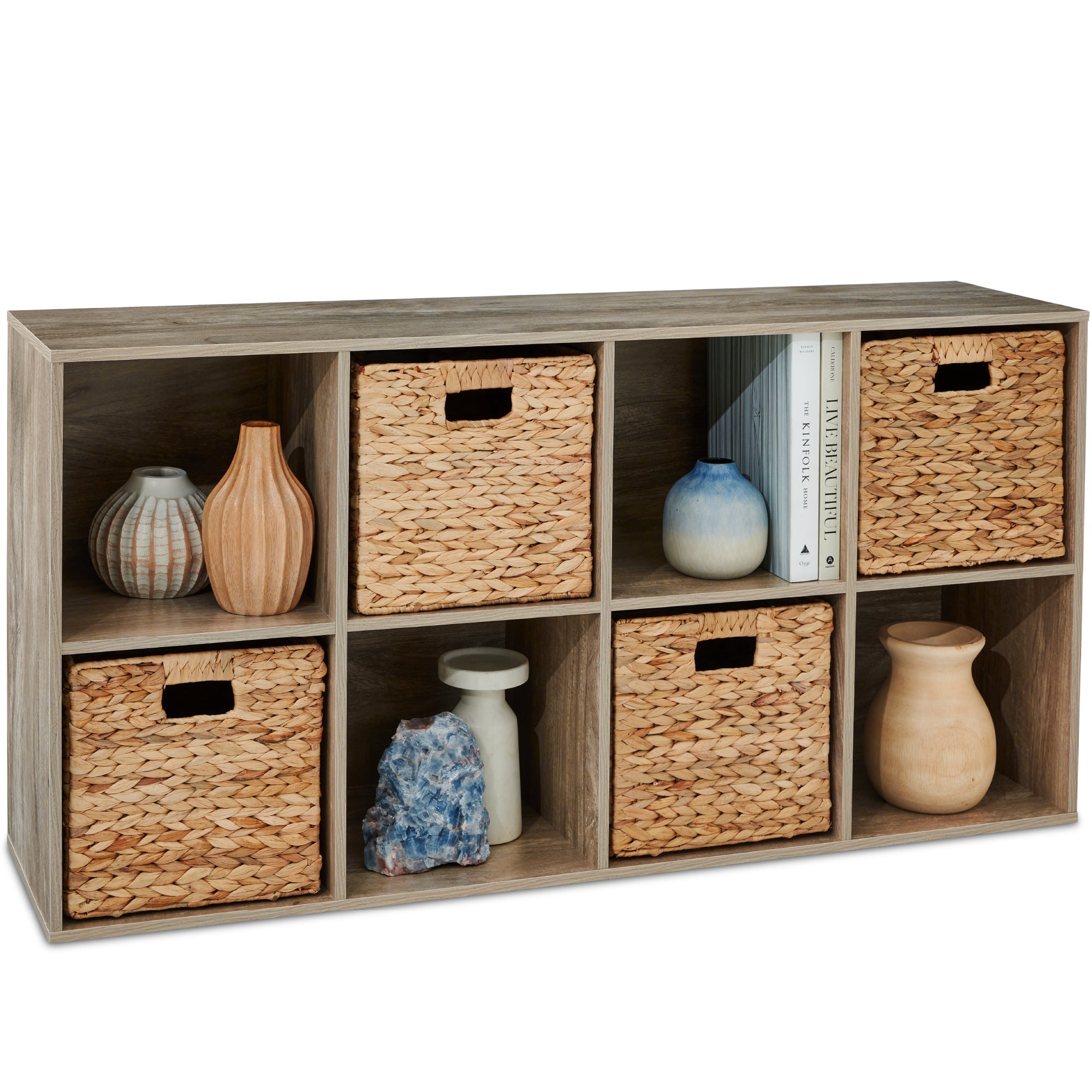 8-Cube Bookshelf 11in Storage Display with Removable Panels Customizable with reliable function and style