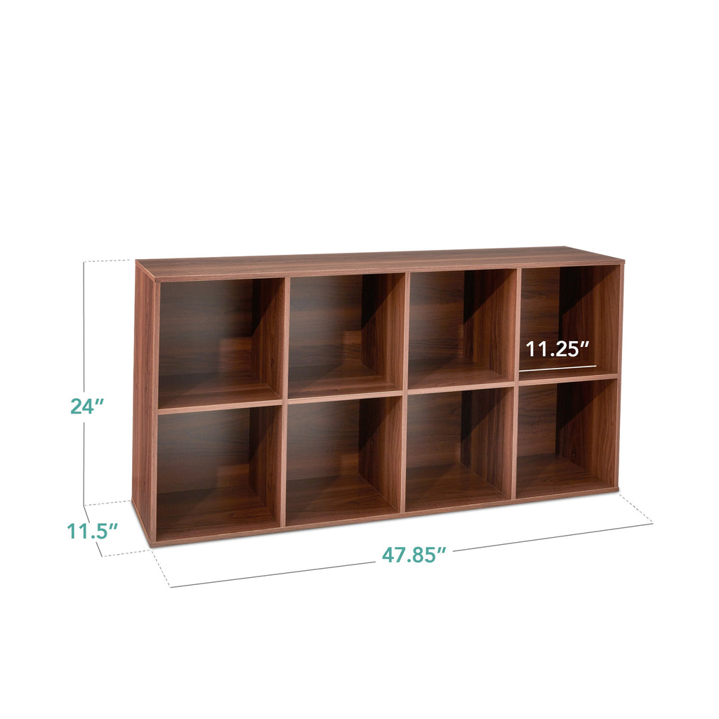 8-Cube Bookshelf 11in Storage Display with Removable Panels Customizable with reliable function and style