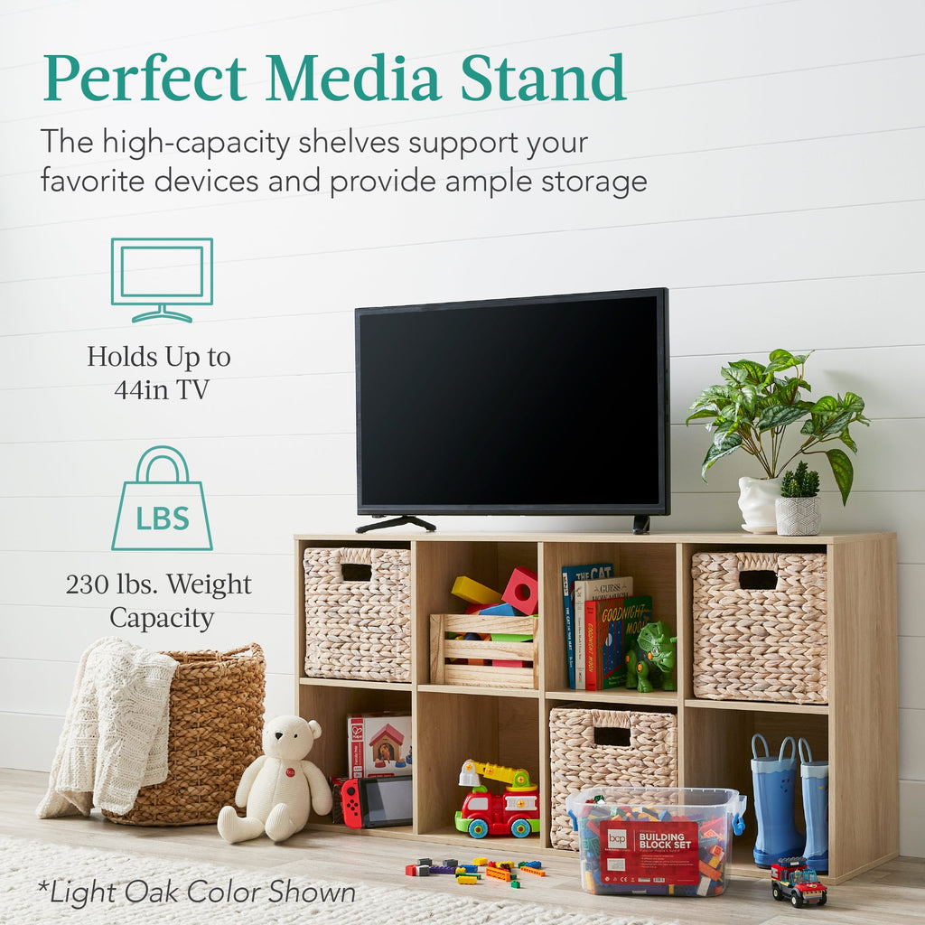 8-Cube Bookshelf 11in Storage Display with Removable Panels Customizable with reliable function and style