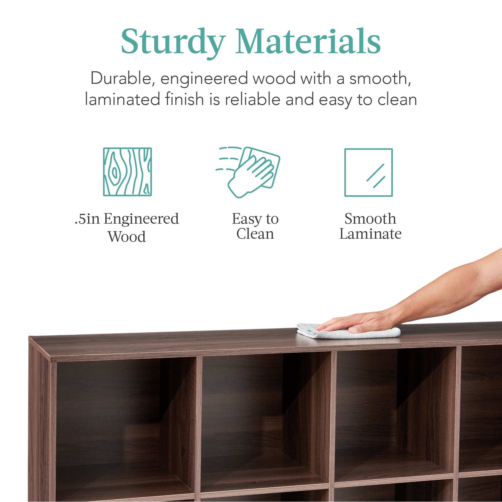 8-Cube Bookshelf 11in Storage Display with Removable Panels Customizable with reliable function and style