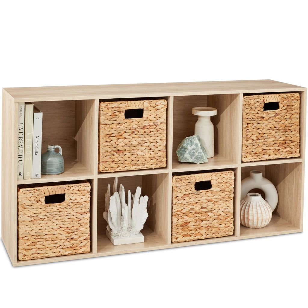 8-Cube Bookshelf 11in Storage Display with Removable Panels Customizable with reliable function and style