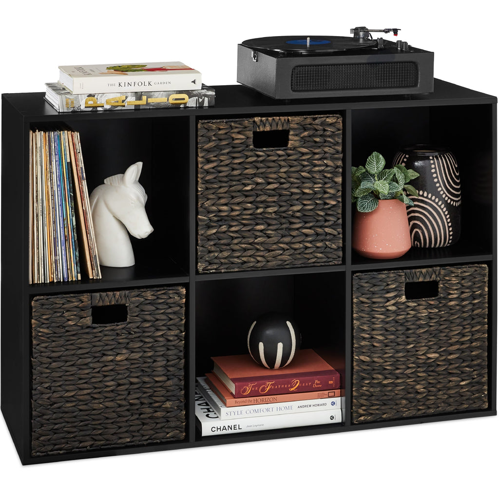 6-Cube Bookshelf 13.5in Storage Display with Removable Panels Customizable with practical everyday features
