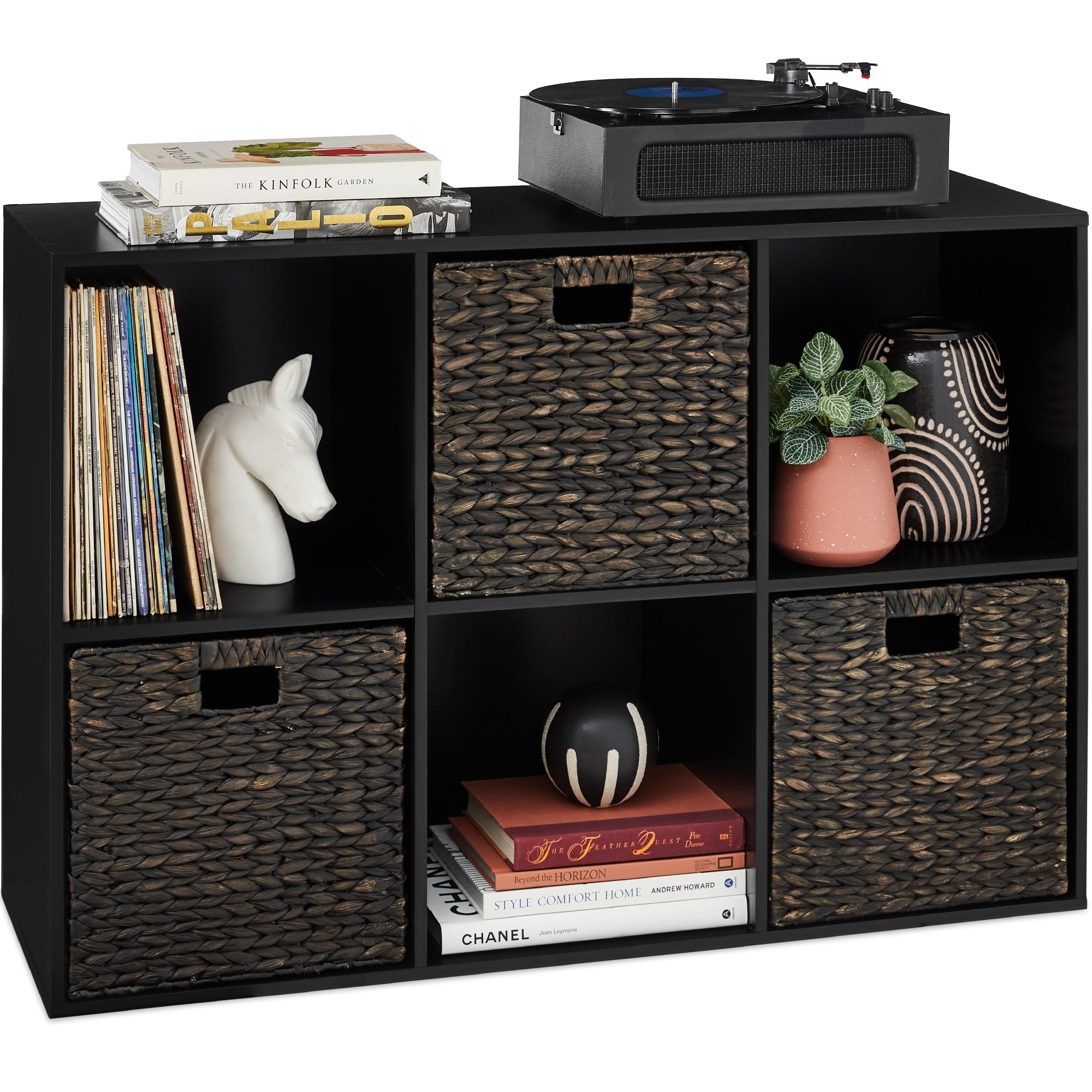 6-Cube Bookshelf 13.5in Storage Display with Removable Panels Customizable with practical everyday features