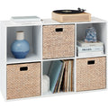 6-Cube Bookshelf 13.5in Storage Display with Removable Panels Customizable with practical everyday features