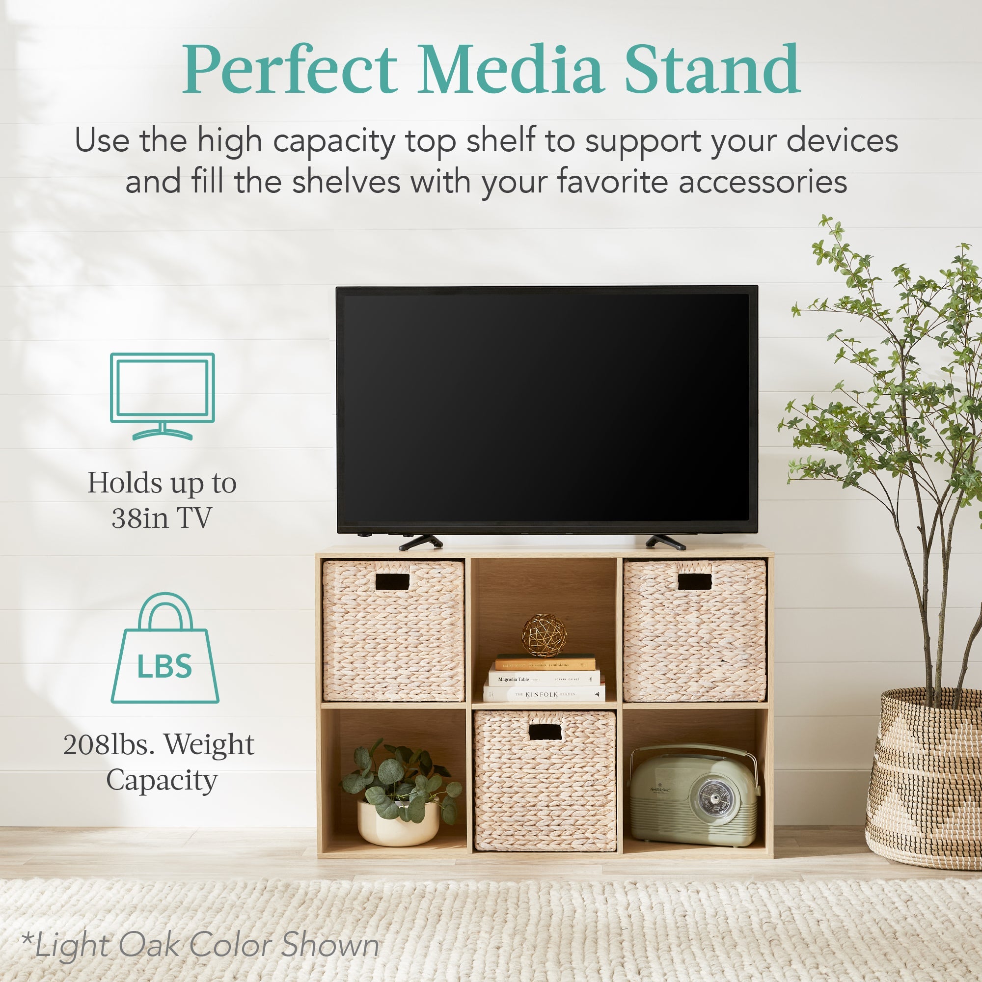 6-Cube Bookshelf 13.5in Storage Display with Removable Panels Customizable with practical everyday features