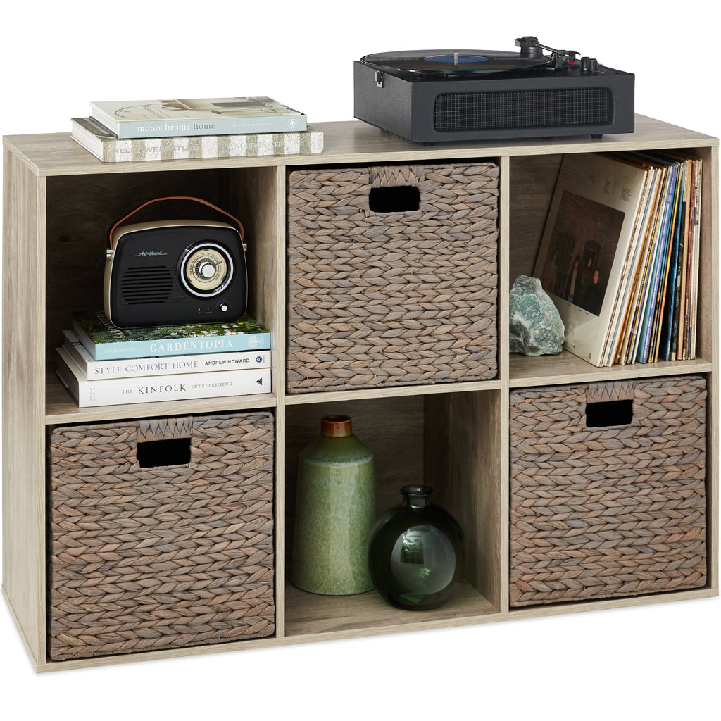 6-Cube Bookshelf 13.5in Storage Display with Removable Panels Customizable with practical everyday features