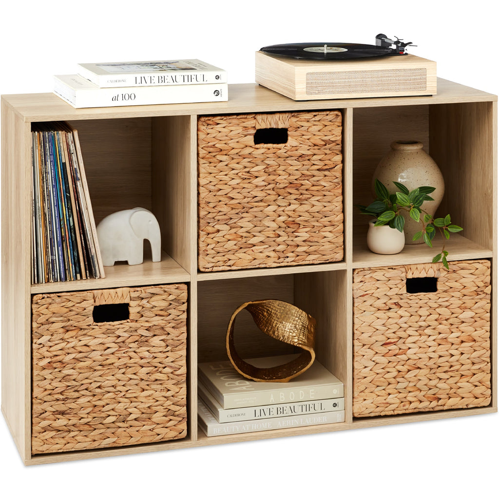 6-Cube Bookshelf 13.5in Storage Display with Removable Panels Customizable with practical everyday features