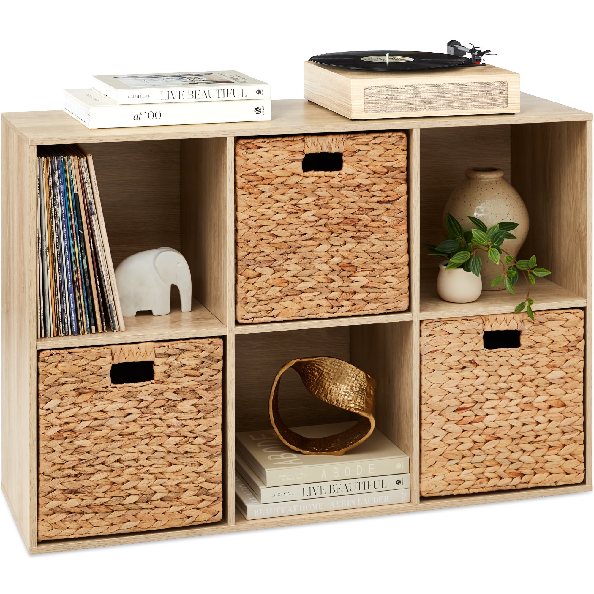 6-Cube Bookshelf 13.5in Storage Display with Removable Panels Customizable with practical everyday features