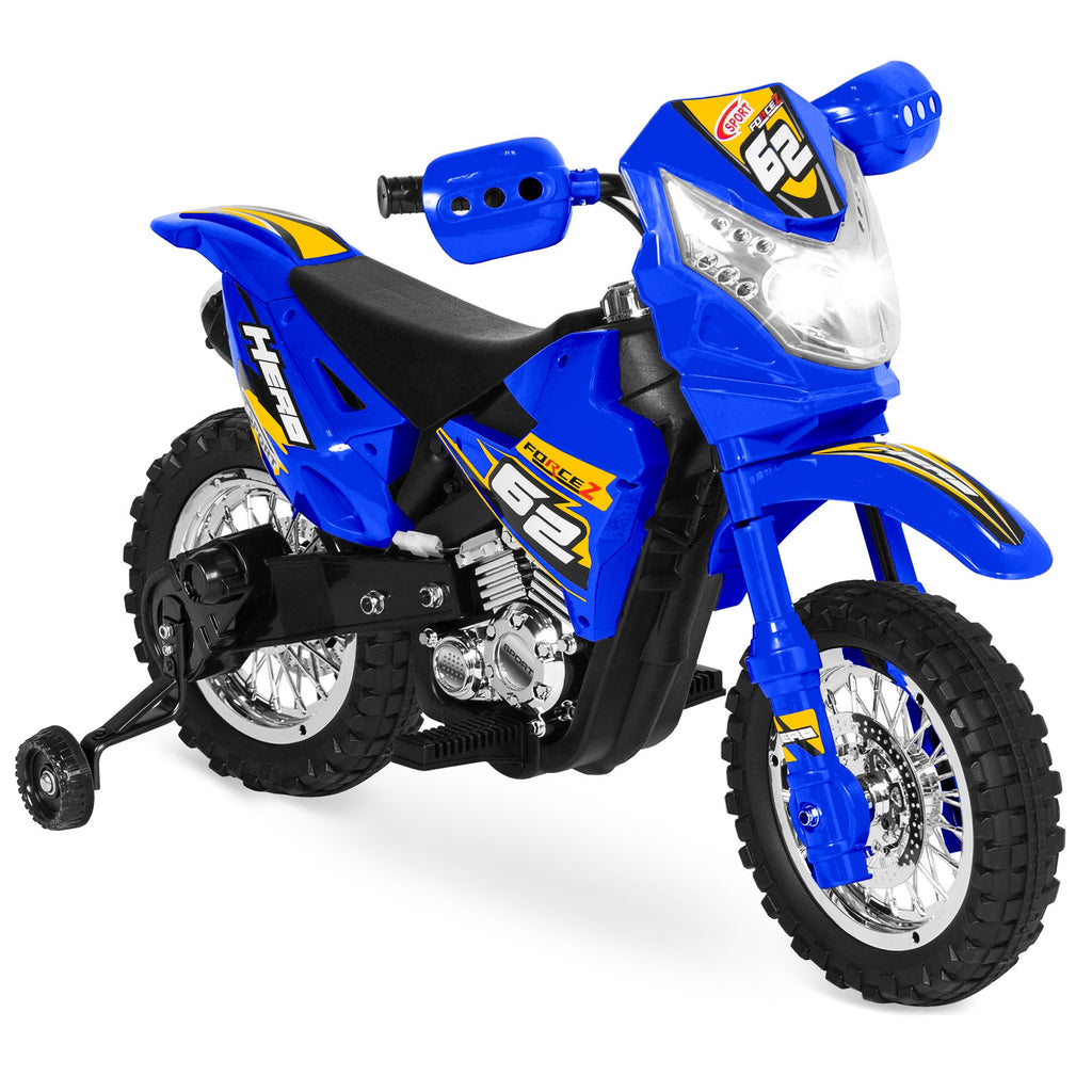 6V Kids Electric Ride-On Motorcycle Toy with Training Wheels Lights Music designed for kids' playtime and gifts