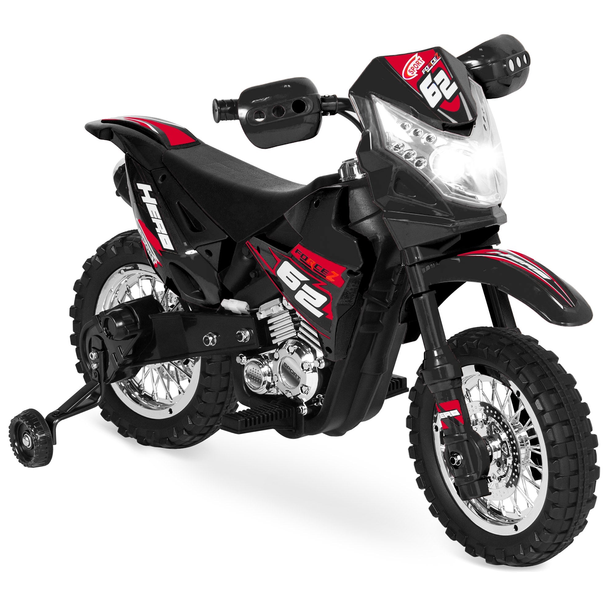 6V Kids Electric Ride-On Motorcycle Toy with Training Wheels Lights Music designed for kids' playtime and gifts