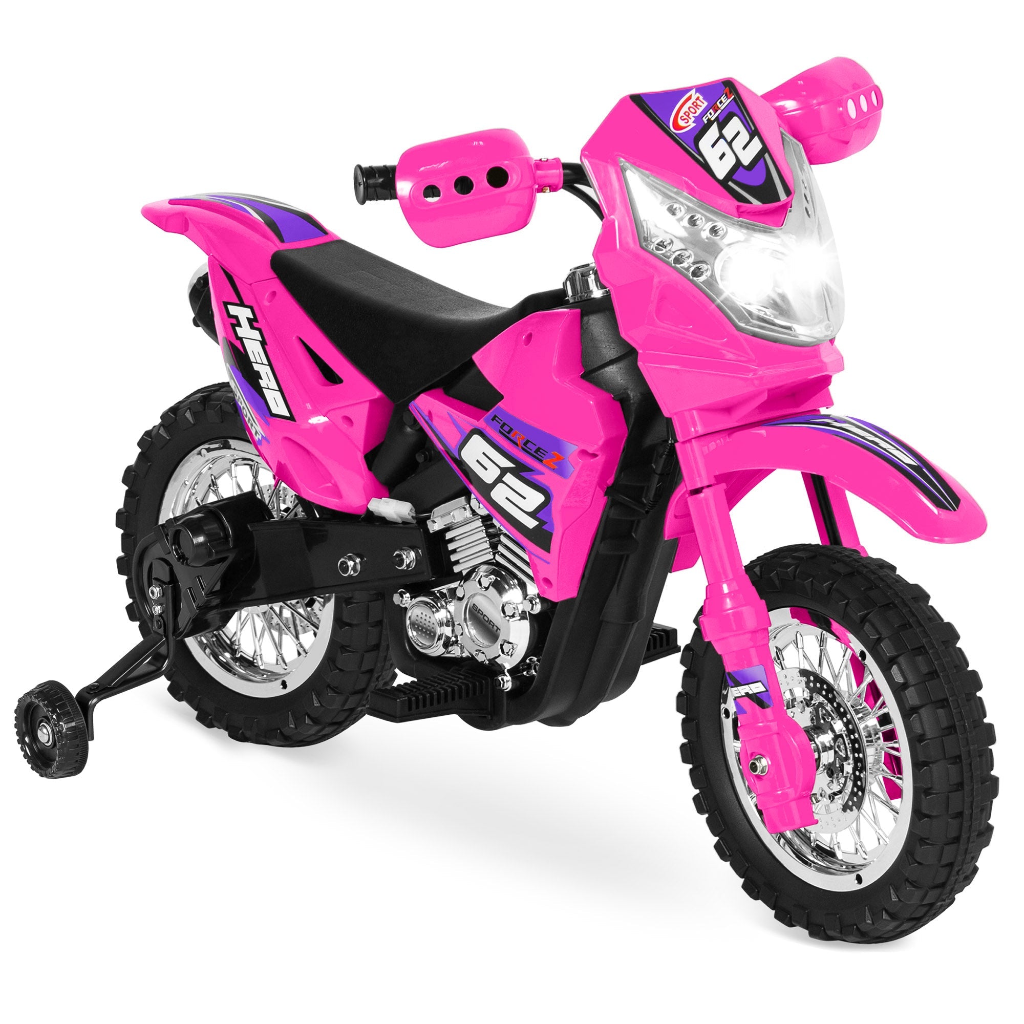6V Kids Electric Ride-On Motorcycle Toy with Training Wheels Lights Music designed for kids' playtime and gifts
