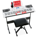 61-Key Beginners Electronic Keyboard Piano Set with Lighted Keys Headphones with practical everyday features