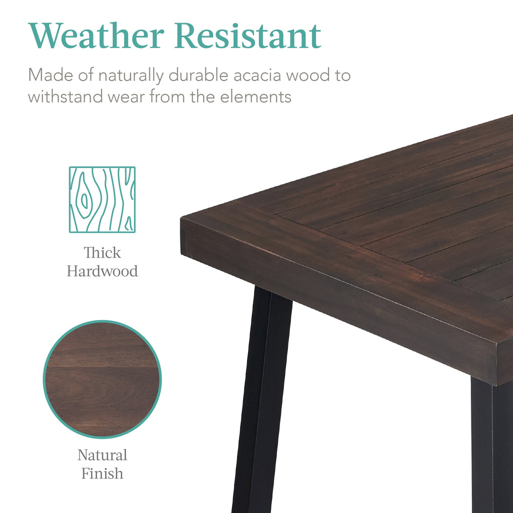 6-Person Indoor Outdoor Acacia Wood Dining Table for outdoor comfort and convenience